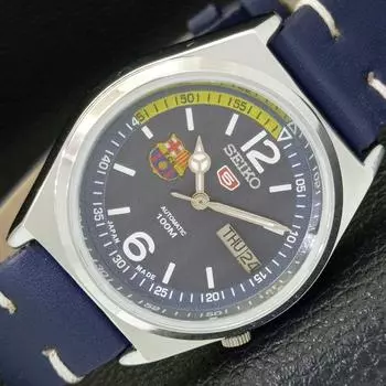ВОССТАНОВЛЕННЫЕ ВИНТАЖНЫЕ МУЖСКИЕ ЧАСЫ SEIKO 5 AUTOMATIC 7009A ИЗ ЯПОНИИ С СИНИМ ЦИФЕРБЛАТОМ a433575-2 R117-a433575