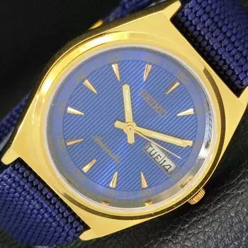 ВОССТАНОВЛЕННЫЕ ВИНТАЖНЫЕ МУЖСКИЕ ЧАСЫ SEIKO AUTOMATIC 6349A ИЗ ЯПОНИИ С СИНИМ ЦИФЕРБЛАТОМ a435139-2 R122-a435139