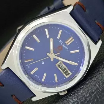 ВОССТАНОВЛЕННЫЕ ВИНТАЖНЫЕ МУЖСКИЕ ЧАСЫ SEIKO EXPO 70 AUTOMATIC JAPAN С СИНИМ ЦИФЕРБЛАТОМ a433574-2 R117-a433574