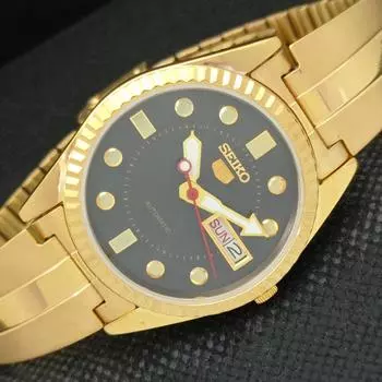 ВОССТАНОВЛЕННЫЕ ВИНТАЖНЫЕ SEIKO 5 AUTO 6309A ЯПОНИЯ МУЖСКИЕ ЧАСЫ D/D ЧЕРНЫЕ 587b-a308610-9 SKU587b-a308610