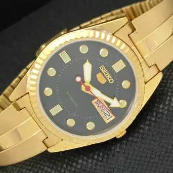 ВОССТАНОВЛЕННЫЕ ВИНТАЖНЫЕ SEIKO 5 AUTO 6309A ЯПОНИЯ МУЖСКИЕ ЧАСЫ D/D ЧЕРНЫЕ 587b-a308607-2 SKU587b-a308607