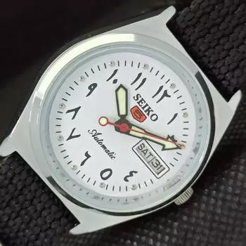 ВОССТАНОВЛЕННЫЕ ВИНТАЖНЫЕ SEIKO 5 AUTO 6309A ЯПОНИЯ МУЖСКИЕ АРАБСКИЕ ЧАСЫ 533c-a279891-2 SKU533c-a279891