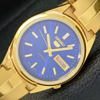 ВОССТАНОВЛЕННЫЕ ВИНТАЖНЫЕ SEIKO 5 АВТОМАТИЧЕСКИЕ 6309A ЯПОНИЯ МУЖСКИЕ ЧАСЫ С СИНИМ ЦИФЕРБЛАТОМ a425906-2 RL620a-a425906