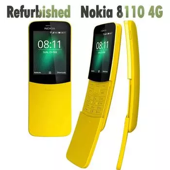 Восстановленный оригинальный мобильный телефон Nokia 8110 4G 1 Battery 1 Charger чёрный