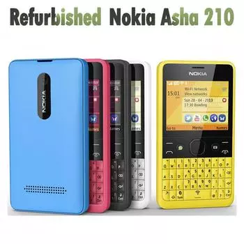 Восстановленный оригинальный мобильный телефон Nokia Asha 210 2013 г. Dual SIM Simple Set чёрный