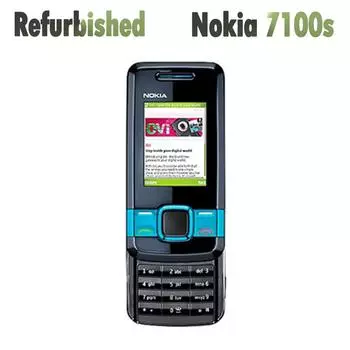 Восстановленный оригинальный мобильный телефон Nokia 7100 Supernova разблокированный слайдер 1 battery 1 charger чёрный