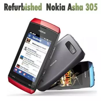 Восстановленный оригинальный мобильный телефон Nokia Asha 305 с двумя SIM-картами, разблокированный мобильный телефон Simple set чёрный