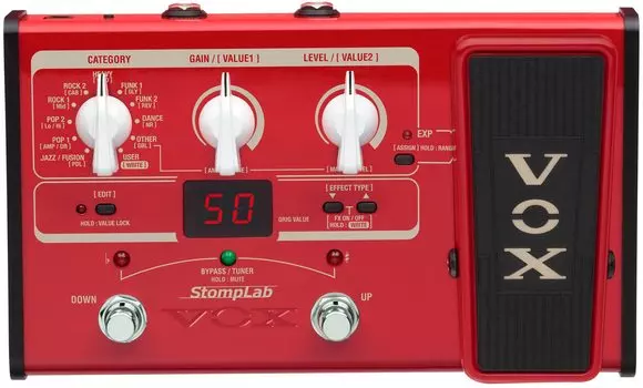 VOX Compact для баса с педалью экспрессии StompLab SL2B мультиэффектор красный