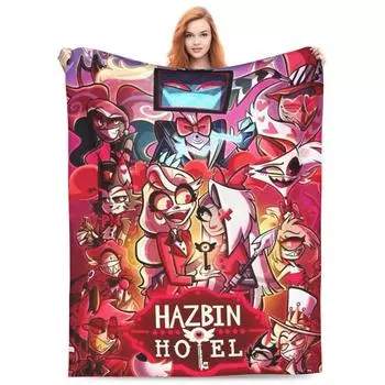 VOX H-Hazbin Hotel Alastor Game Теплое мягкое одеяло для путешествий в офисе Мягкие постельные принадлежности Пледы Пушистый диван Кровать Фланелевое покрывало 30x40in