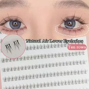 Воздушные нижние ресницы Fairy Fake LashesSegmented Natural Under Lashes Manga Bottom Lashes Makeup Eyelash Инструмент для ежедневного макияжа 10 рядов