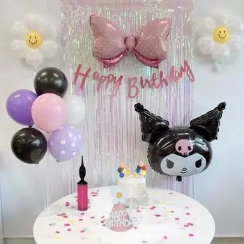 Воздушные шары для дня рождения на выбор, Sanrio My Melody Kuromi Daisy, принадлежности для дня рождения, набор для домашней вечеринки, набор из 4 конусов Kurumi