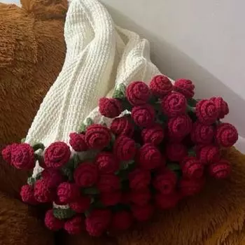 Вязаный крючком букет роз, одеяло ручной работы, плед из букета роз, вязаный крючком букет роз, диванное одеяло для декора кровати, романтический подарок 80 cm