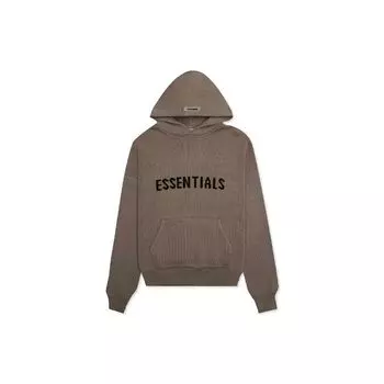 Вязаный пуловер с капюшоном Fear of God Essentials FW20 Топы унисекс Серо-серый FOG-FW20-366 M