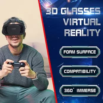 VR очки Виртуальная реальность Гарнитура Viar Устройства Шлем 3D Линзы Умные очки Для смартфонов Телефон Мобильный Gogle Игровой аксессуар чёрный