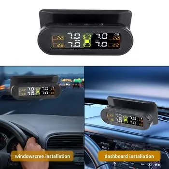 Вращающийся держатель USB Solar TPMS 4 внешних датчика 0-3,5 бар цифровая система контроля давления в шинах автомобильный монитор давления в шинах