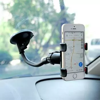 Вращающийся на 360° автомобильный держатель для телефона, универсальное крепление на лобовое стекло, приборная панель, подставка для мобильного телефона, GPS-телефон, гибкий кронштейн, автоаксессуары чёрный