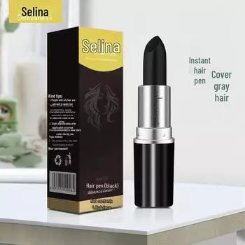 Временная краска для волос Serinfanner - коричневая/черная, мгновенное закрашивание седых корней 3.8g