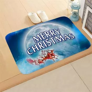 Vrolijk Kerstfeest Напольный коврик Kerstman Elanden Deur Matten Badkamer Противоскользящий коврик Thuis Absorberende Tapijt Sneeuwman Print Voetpad Xmas Tapijten 40x60cm