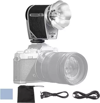 Вспышка GODOX lux Cadet Retro Camera GN10 Цветовая температура Автоматический и ручной режимы вспышки Мощность вспышки Фокусное расстояние 28 мм Совместимость с Canon Nikon Sony