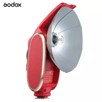 Вспышка Godox Lux Senior Retro для камеры GN14 Цветовая температура 6000K Автоматические и ручные режимы вспышки 11–164 красный
