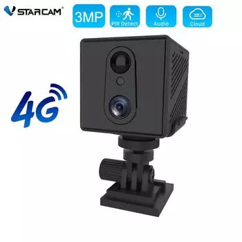 Vstarcam 4G SIM-карта Мини-камера 3MP 1080P IP-камера 3000 мАч Батарея Портативная автомобильная камера ИК-камера ночного наблюдения Security Cam