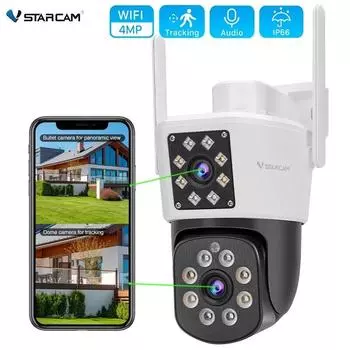 Vstarcam EU 4MP PTZ Wi-Fi камера с двойным экраном уличная камера безопасности 1080P защита безопасности IP-камера видеонаблюдения видеонаблюдение