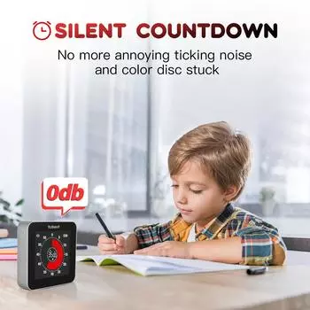 VT08 Pro Digital Rechargeable 60 Minutes Silent Countdown/Up Visual Timer with 3.4 Inches Colored Screen,Magnetic Back