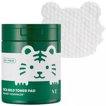 VTCOSMETICS Cica Mild Toner Pad 2 Types 60 Pieces Moisturizing Sensitive Skin Dry Skin Skin Care Exfoliation Care Pore Care Wiping Lotion (Tora Editio