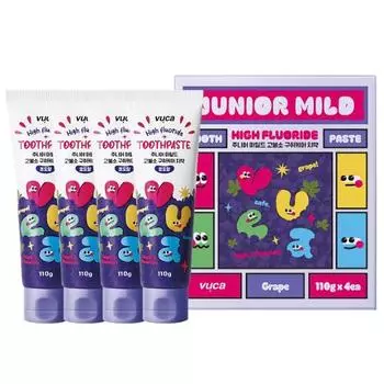 vuca Junior Mild Bad Breath Care Toothpaste Grape Flavor 110g 4 packs Junior Mild Grape Flavor 4pcs 12,900 won