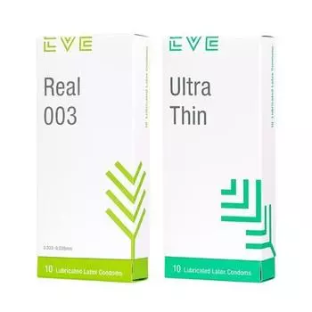 Выберите 1 из 2 презервативов EVE (Real 003 10P / ультратонкий 10P) ultrashin