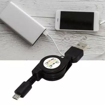 Выдвижной кабель Micro USB A — USB 2.0 B, зарядное устройство для синхронизации данных с разъемом «папа» для Android белый