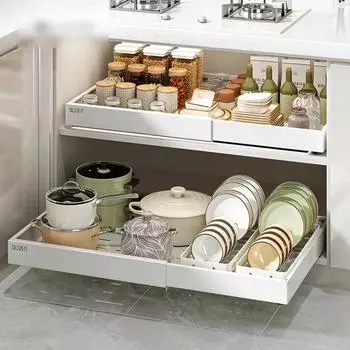 Выдвижной шкаф, выдвижная корзина для хранения кухонной посуды, под раковиной, шкаф, ящик, современный, простой, модный, домашний декор