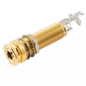 Выходной разъем Musiclily Pro Endpin Jack для акустической золотой 1/4 моно/стереогитары/бас-гитары, золотой