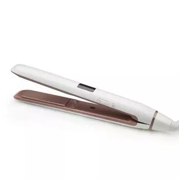 Выпрямитель для волос 2 в 1 Titanium Professional Titanium Flat Iron с цифровым ЖК-дисплеем EU белый