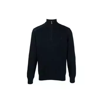 Вышитый логотип Polo Ralph Lauren, пуловер с застежкой-молнией на половину длины, удобная теплая облегающая толстовка, мужская толстовка темно-синего цвета 710858189-001 XS