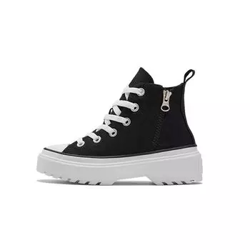 Высокие кроссовки Converse Chuck Taylor All Star с подъемной платформой PS, черно-белые детские кроссовки A03846C 28