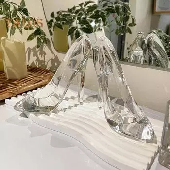 Высокий каблук Статуэтка Украшение Прозрачный Акрил Высокий Каблук Декор Изысканная Акриловая Скульптура Обувь Фигурка прозрачный