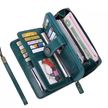 Высокое качество женский кошелек RFID противоугонные кожаные кошельки для женщин длинная молния большой женский клатч женский кошелек держатель для карт