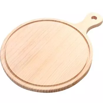 Высококачественная деревянная лопатка для пиццы, сервировочная круглая доска для сыра, поднос для стейка, кухонная утварь, разделочная доска для хранения продуктов 32.00X22.80X1.50CM