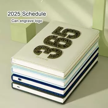 Высококачественная кожа А5, деловой план на 2025 год, ежедневник для студентов, дневник учета на 365 дней, блокнот, памятка, 112 листов, 224 страницы A5