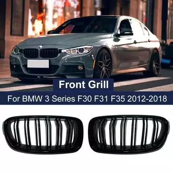 Высококачественная решетка переднего бампера ABS для BMW 3-й серии F30 F31 F35 2012-2018 Sport Grill Double Slat Line Grilles Kindey Grills матовый черный