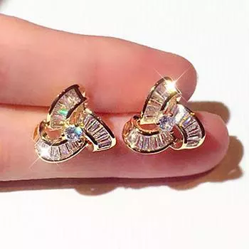 Высококачественные серьги Bling Aaa Zircon, изысканные серьги с круглой пряжкой, темпераментные свадебные украшения с шармом, роскошные романтические украшения