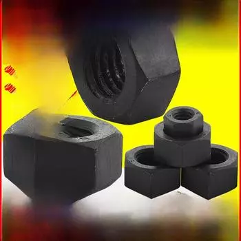 Высокопрочная шестигранная гайка, черная, класс 12.9/8.8, размеры M6-M20 M3 (Grade 4.8)
