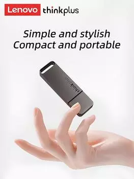 Высокоскоростной флэш-накопитель, водонепроницаемый USB-накопитель, USB-флеш-накопитель 3.1 Lenovo thinkplus 32 ГБ/64 ГБ/128 ГБ/256 ГБ, Pen Drive TU100 серый