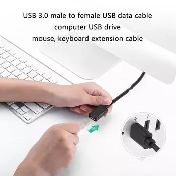 Высокоскоростной удлинительный кабель USB 3.0, кабель передачи данных 5 Гбит/с с разъемами «папа-мама» для мышей, клавиатур и многого другого A