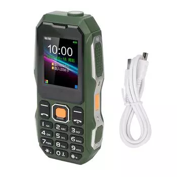 W2021 1,8-дюймовый мобильный телефон для пожилых людей, 5800 мАч, мини-телефон с тремя защитами и большим рогом для пожилых людей зелёный