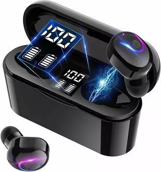 в беспроводном Bluetooth Bluetooth 6 часов воспроизведения на 200 часов воспроизведения в зарядном чехле емкостью 1200 мАч Bluetooth deep automatic IPX4 LED дисплей