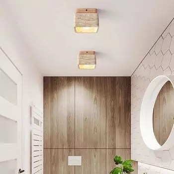 Wabi-sabi Style Ceiling Lamp Designer Livingroom Bedroom Corridor Staircase Personalized ArtCream Bedside Lighting warm light
