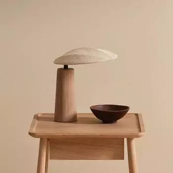 Wabi-sabi Винтажные настольные лампы из цельного дерева LED E27 Декоративная настольная лампа из ткани для гостиной/чайной комнаты Диваны для спальни Кабинет