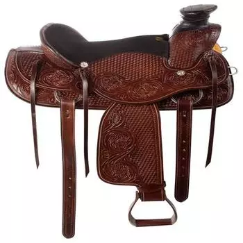 Wade Tree A Fork Premium Western Кожаное седло для рабочей лошади Roping Ranch (Доступно сиденье размером от 11 до 18 дюймов.) 11